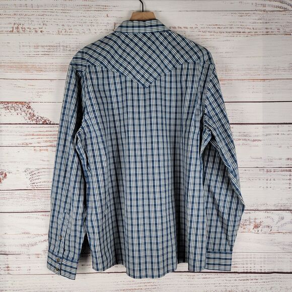 Cody James Mens XL Long Sleeve Western Pearl Snap Plaid Regular Fit Shirt - Picture 8 of 9